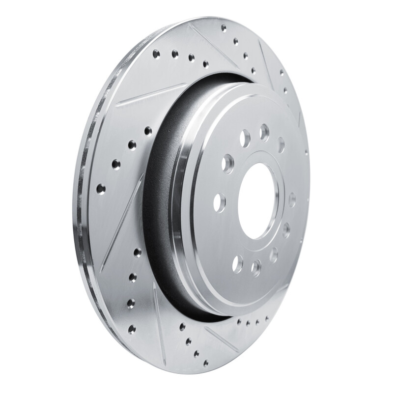 Jeep Grand Wagoneer Brake Rotor (1) - Rear Right - R1 Concepts - Drilled & Slotted - Silver - `21-`25
